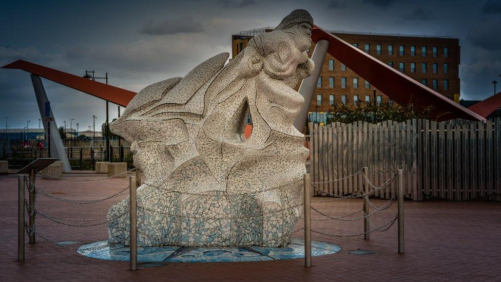 Mike Colley, of Bargoed in the Rhymney Valley, took this picture of the Captain Scott memorial in Cardiff Bay.