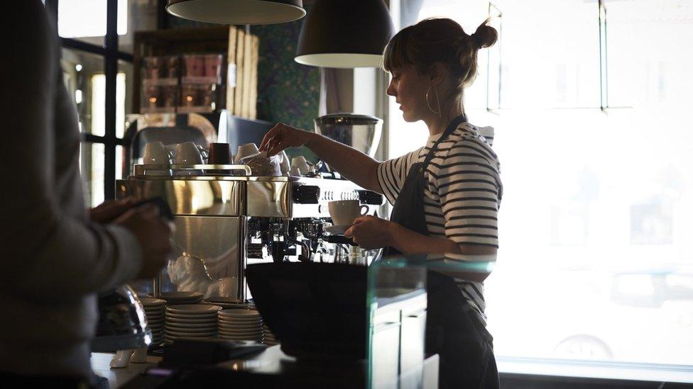 Woman in coffee shop