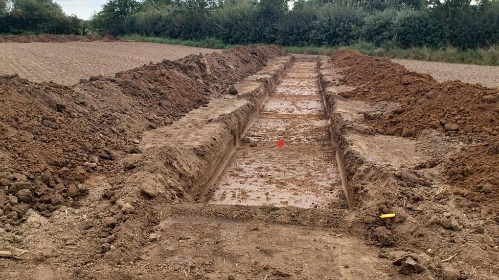 Archaeological trench at Cymbaline Meadows, Colchester