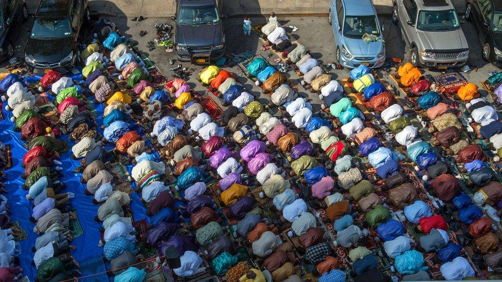 Ramadan prayers in East Harlem, New York