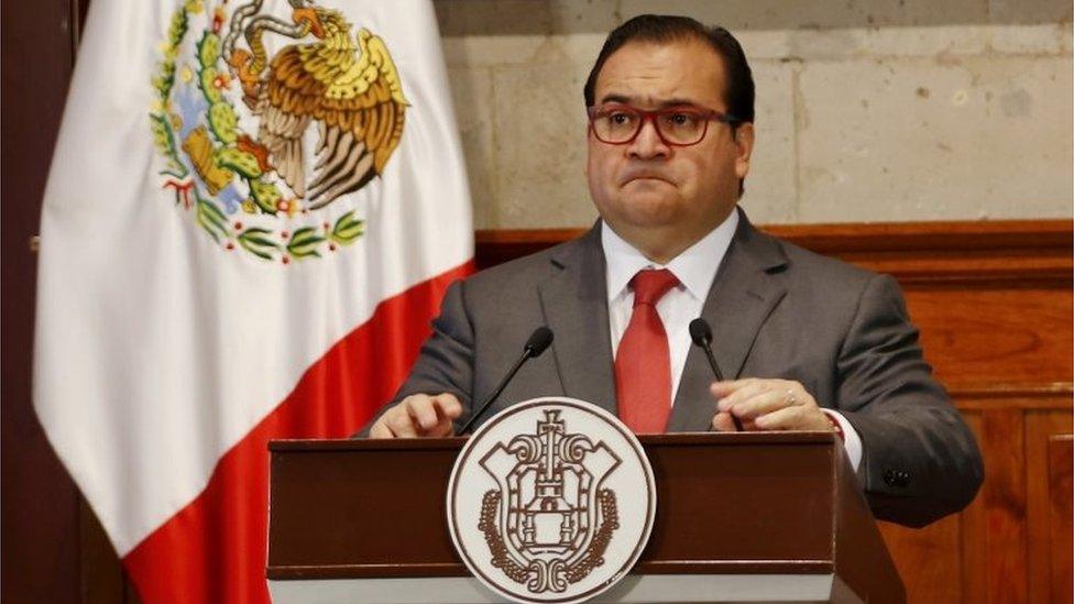 Javier Duarte, Governor of the state of Veracruz, attends a news conference in Xalapa, Mexico, August 10, 2016