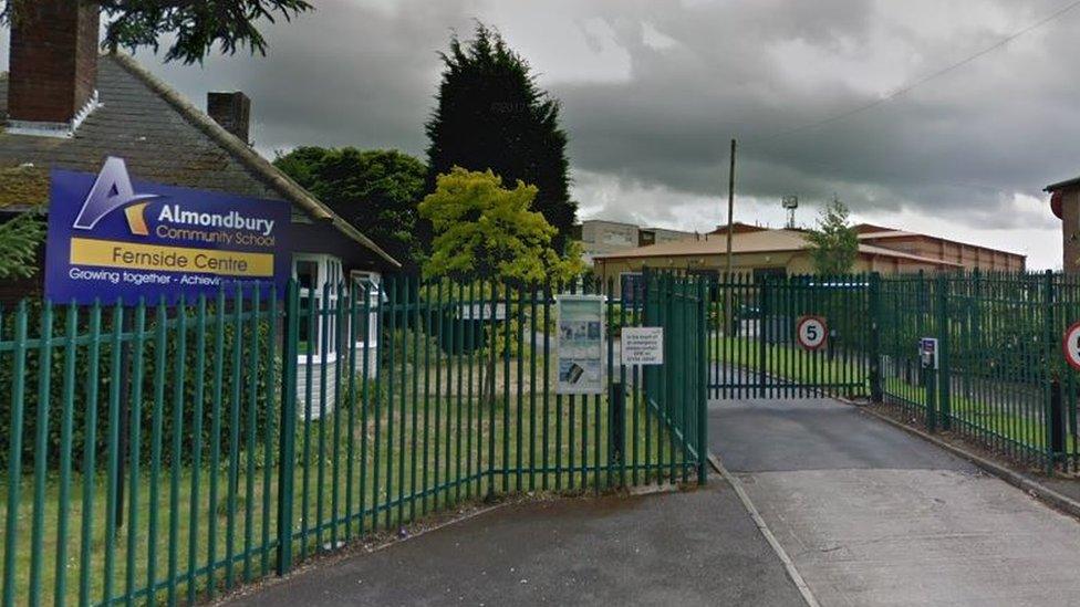 Police said the video was filmed at Almondbury Community School