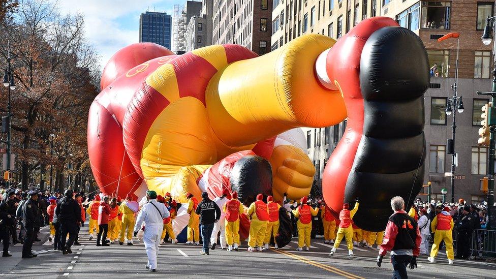 Ronald McDonald balloon at the Macy's Parade