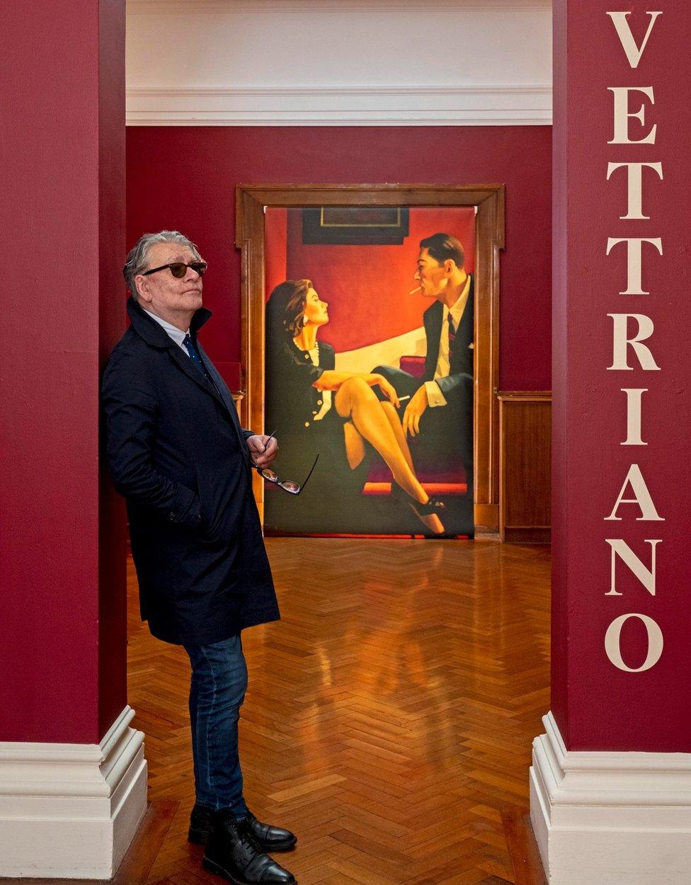 Jack Vettriano at his new exhibition at Kirkcaldy Art Galleries