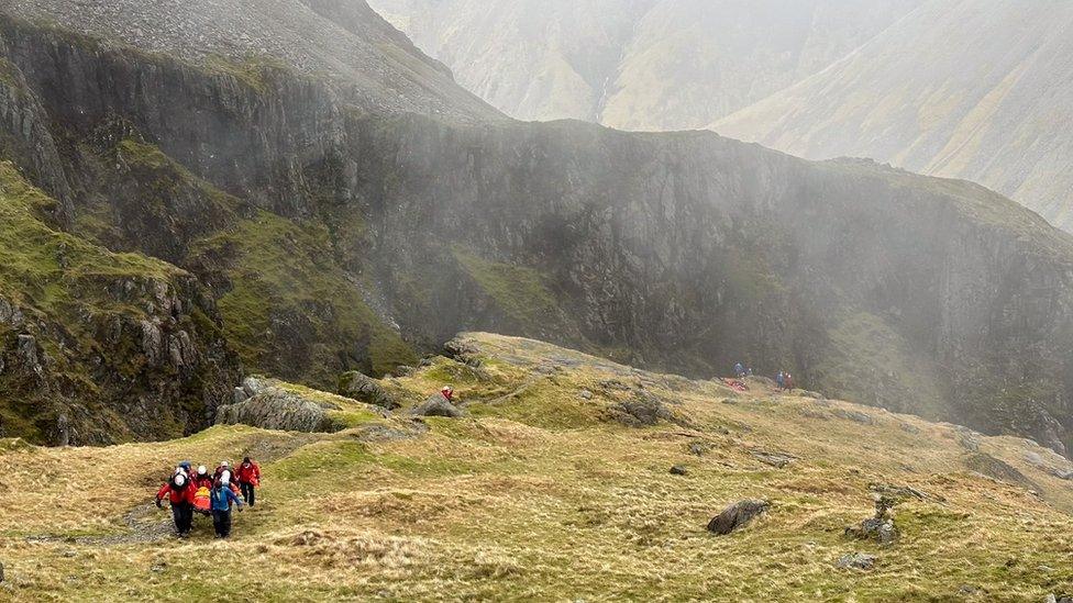 The teams at Scafell Pike