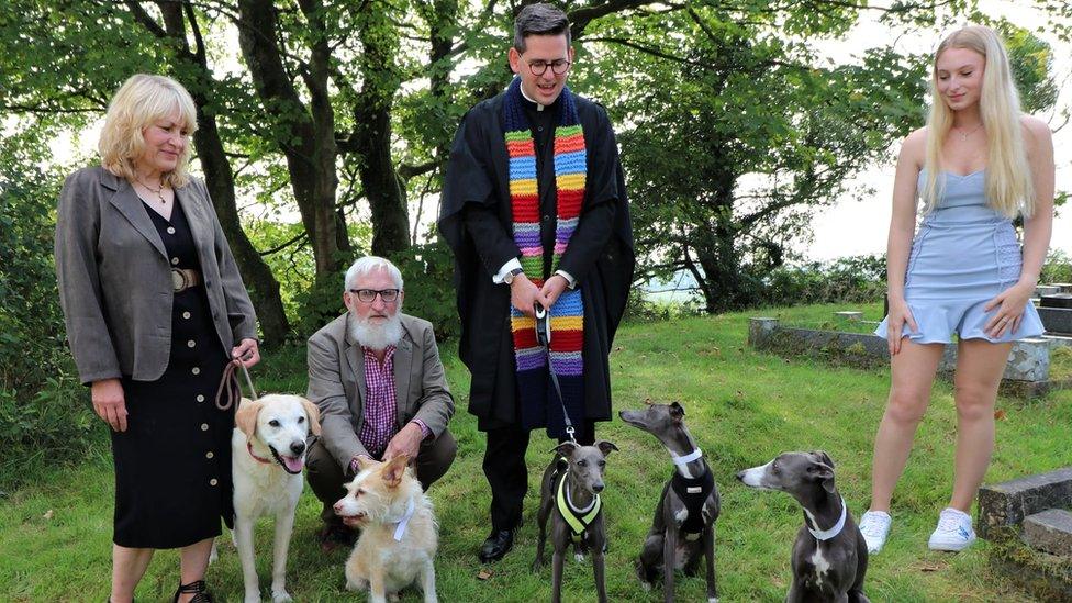 Rev Rory Castle Jones and dogs on his ordination