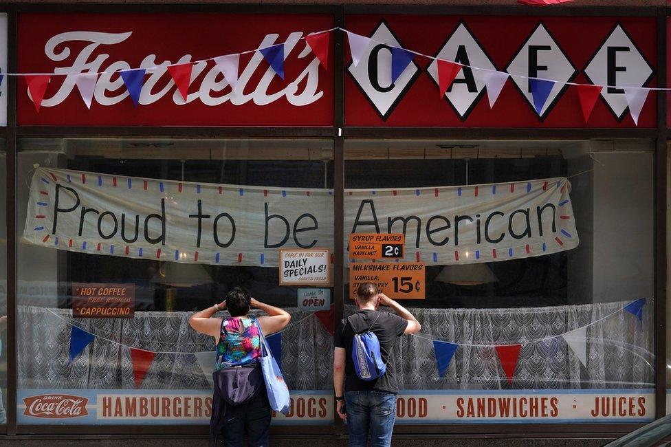 decorated store front