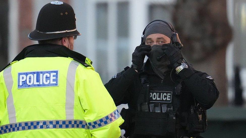 Stock image of police officers