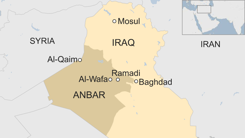 Map showing location of al-Wafa, Iraq