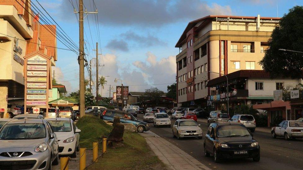 The commercial centre of Koror in the Pacific island nation of Palau