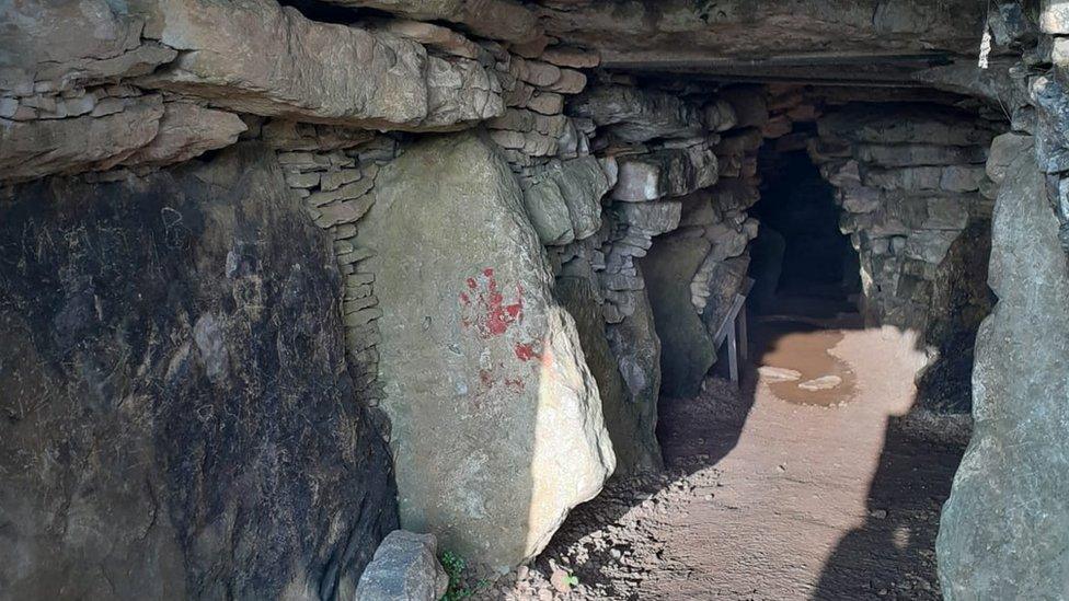 Vandalism at Stoney Littleton Long barrow