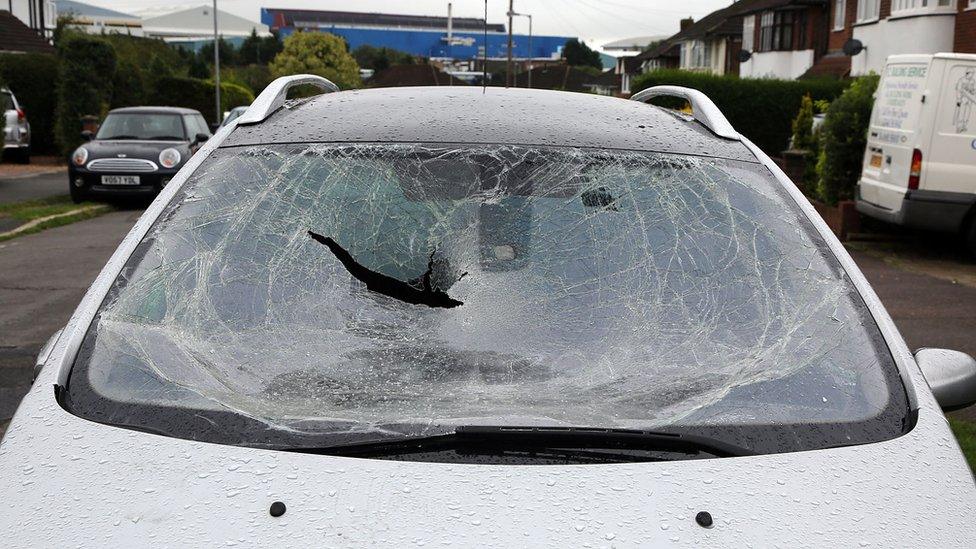 Vandalised car