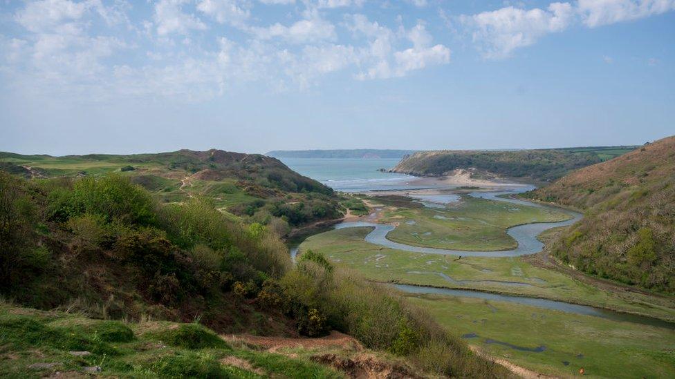 Three Cliffs Bay on the Gower Peninsula