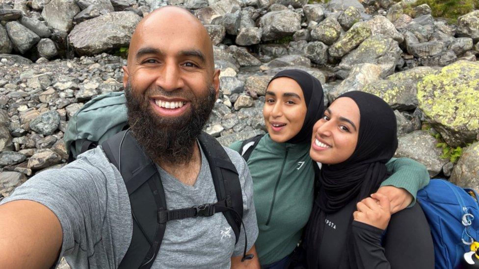 L-R Haroon Mota with sisters Husnaa and Tayyibah Mota