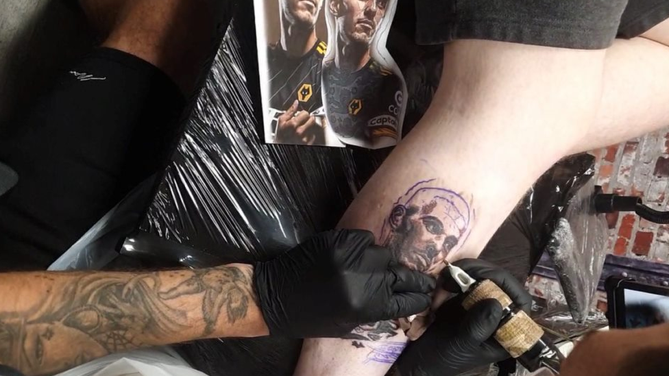 Ashley's tattoo begins to take shape