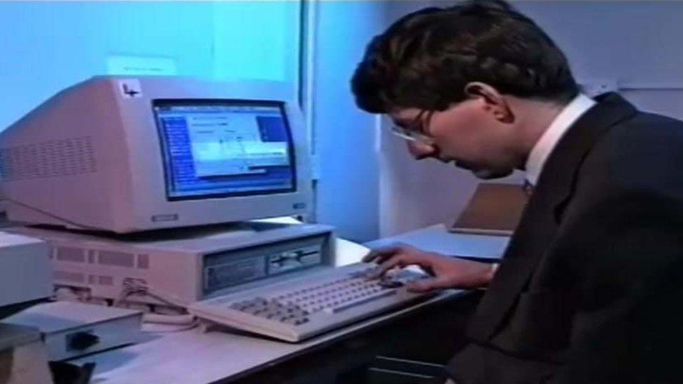 Steven Clark using a computer