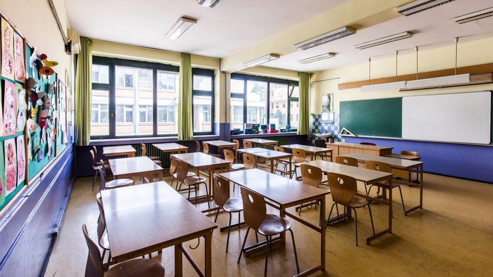 Empty school classroom