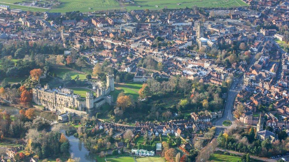 Aerial view of Warwick