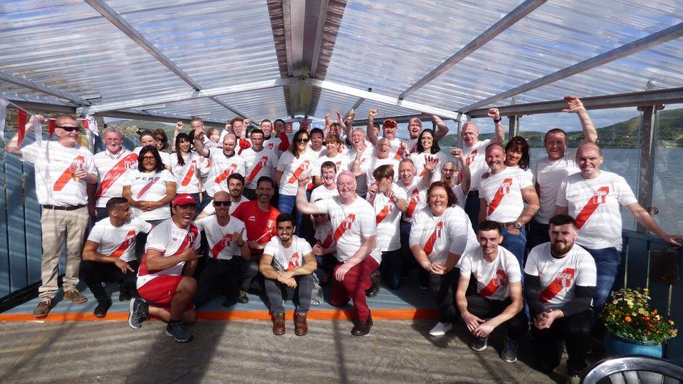 Rathmullan fans supporting Peru