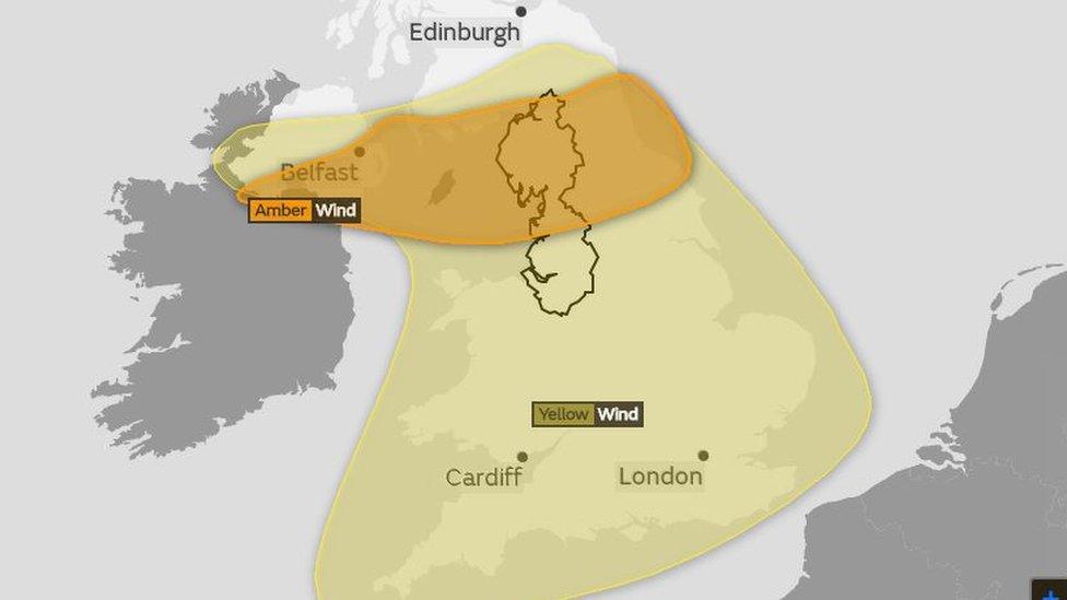 Weather warning map