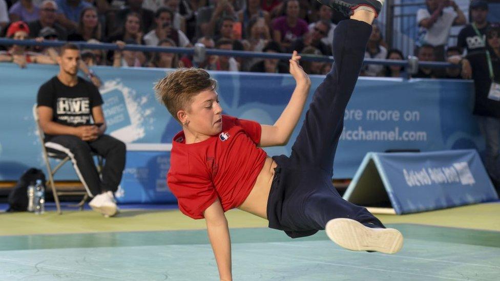 France's b-boy Martin competes during a battle at the Youth Olympic Games in Buenos Aires