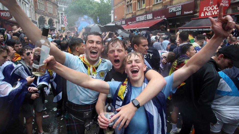 fans in Leicester Square on Friday