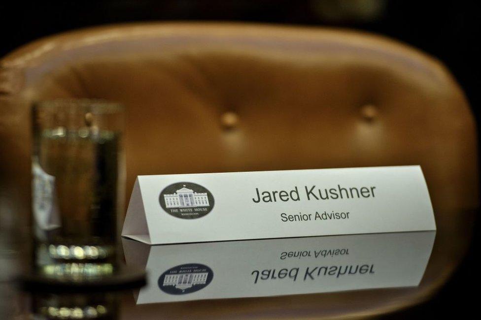 Jared Kushner's place setting at a White House meeting