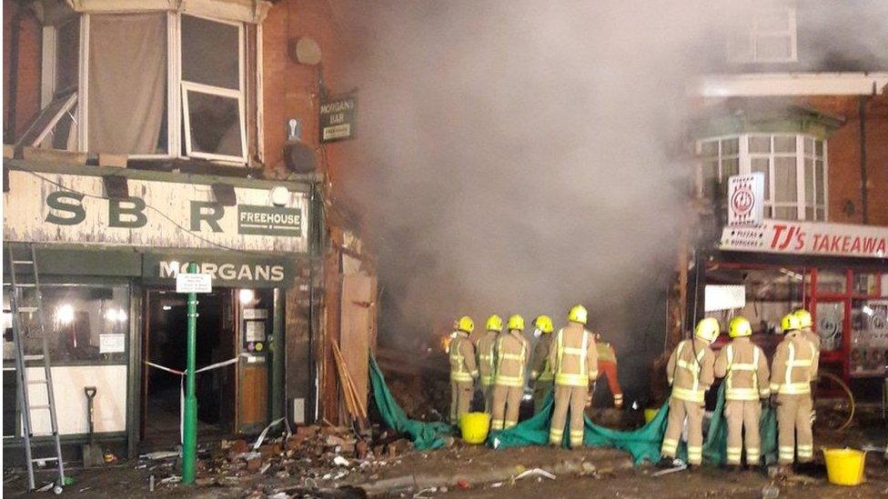 aftermath of the explosion in Leicester