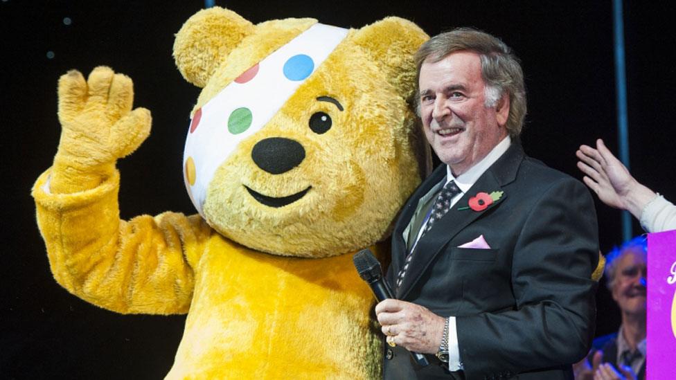 Sir Terry Wogan with Pudsey in 2013