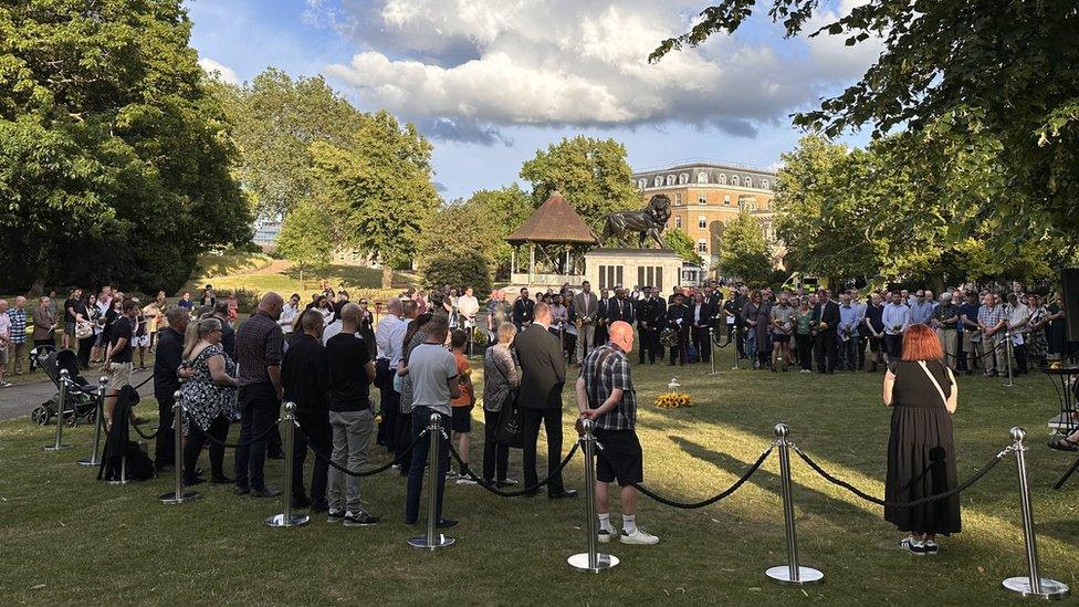 Crowds gather for Forbury memorial