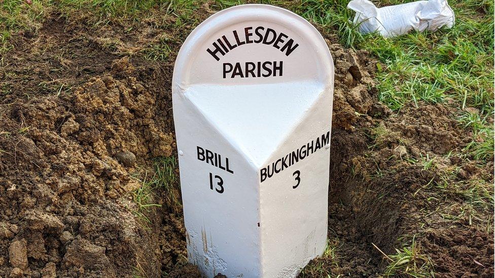 Hillesden Parish milepost