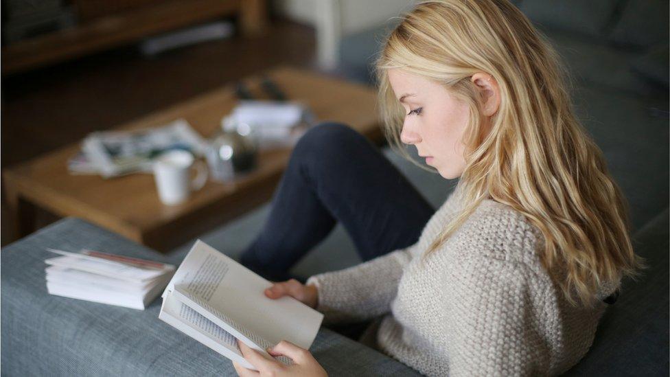 A woman reading