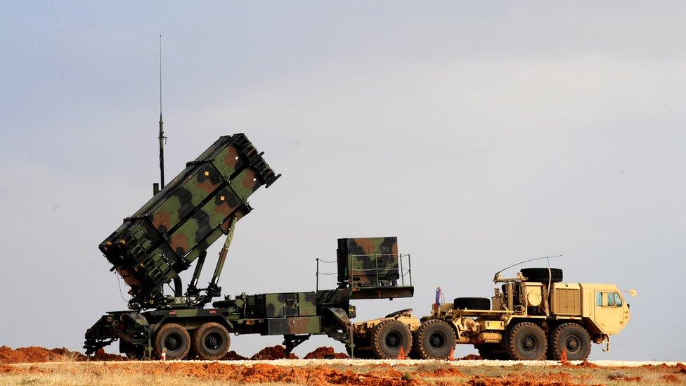 A Patriot missile launcher