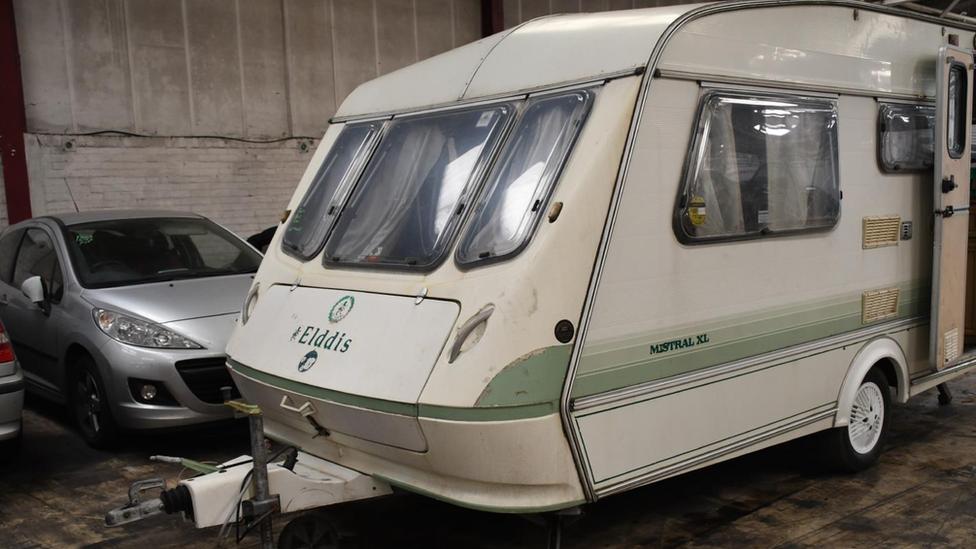 Exterior view of the caravan