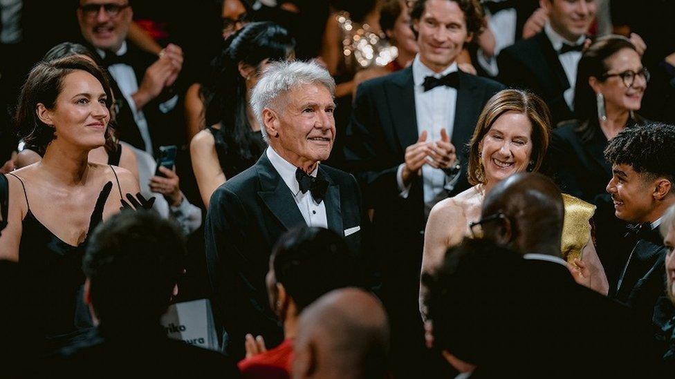 Harrison Ford receives applause at the Cannes Film Festival