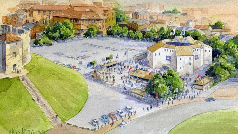 Artists impression of pop-up theatre in York