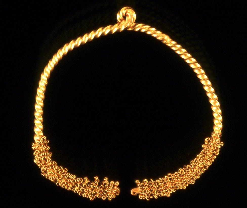 This 19th Century Asante gold neck torc is at the British Museum