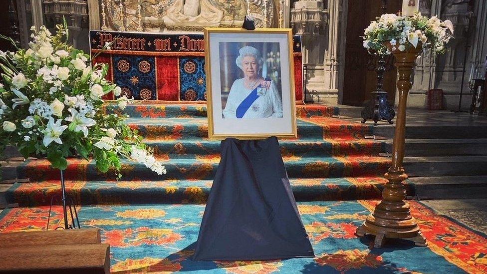 Book of condolence area at St Albans Cathedral