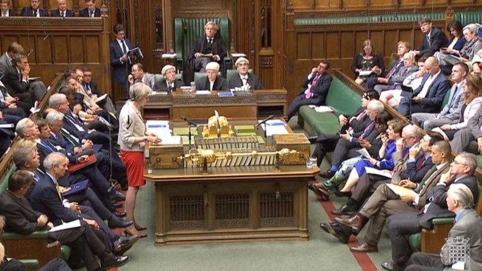 Theresa May speaking in the House of Commons