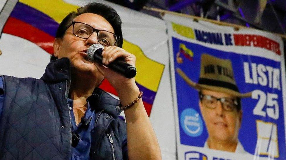 Ecuadorean presidential candidate Fernando Villavicencio speaks during a campaign rally in Quito, Ecuador August 9, 2023.