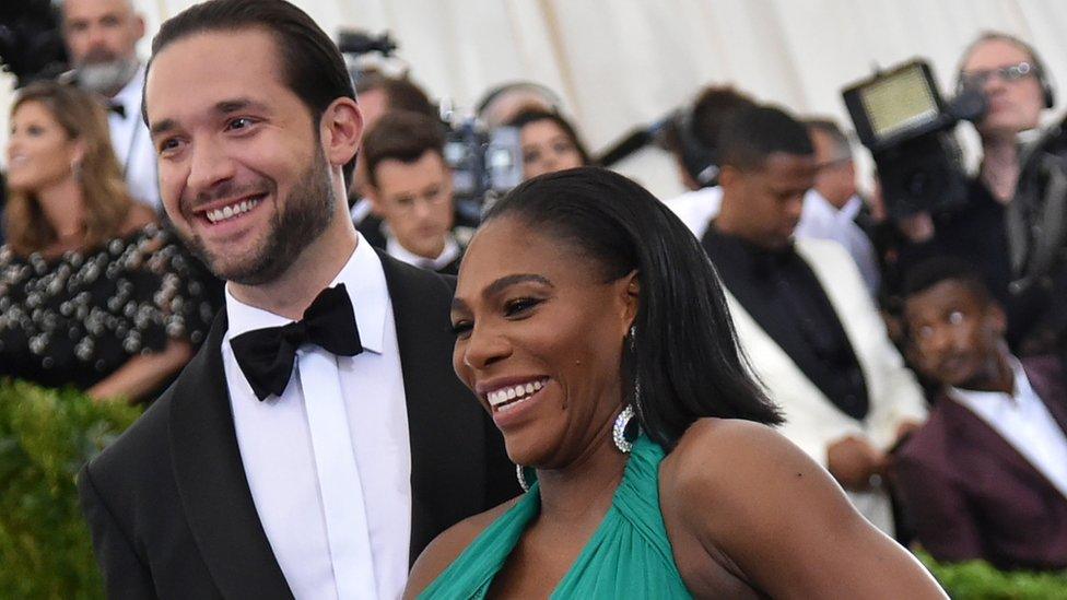 Serena Williams and Alexis Ohanian posed for photos at an event in New York