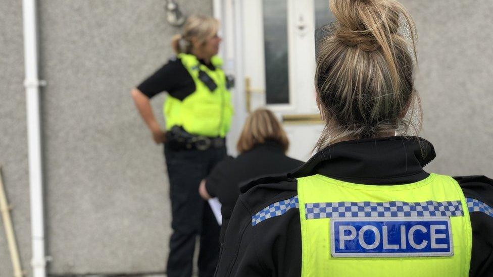 Police visit a Wallsend house to warn a family they will be evicted if they do not control their children