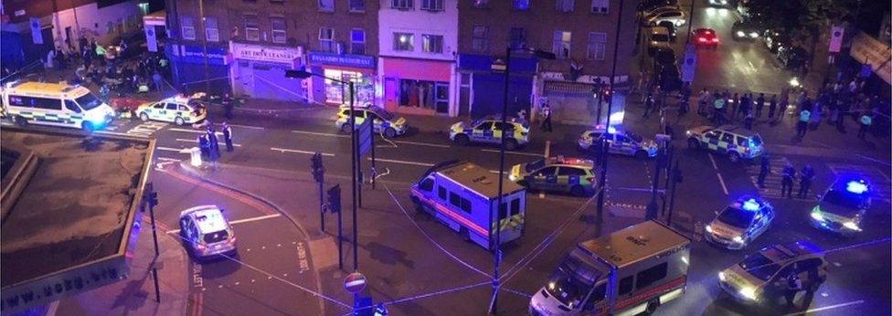 Police near Finsbury Park Mosque