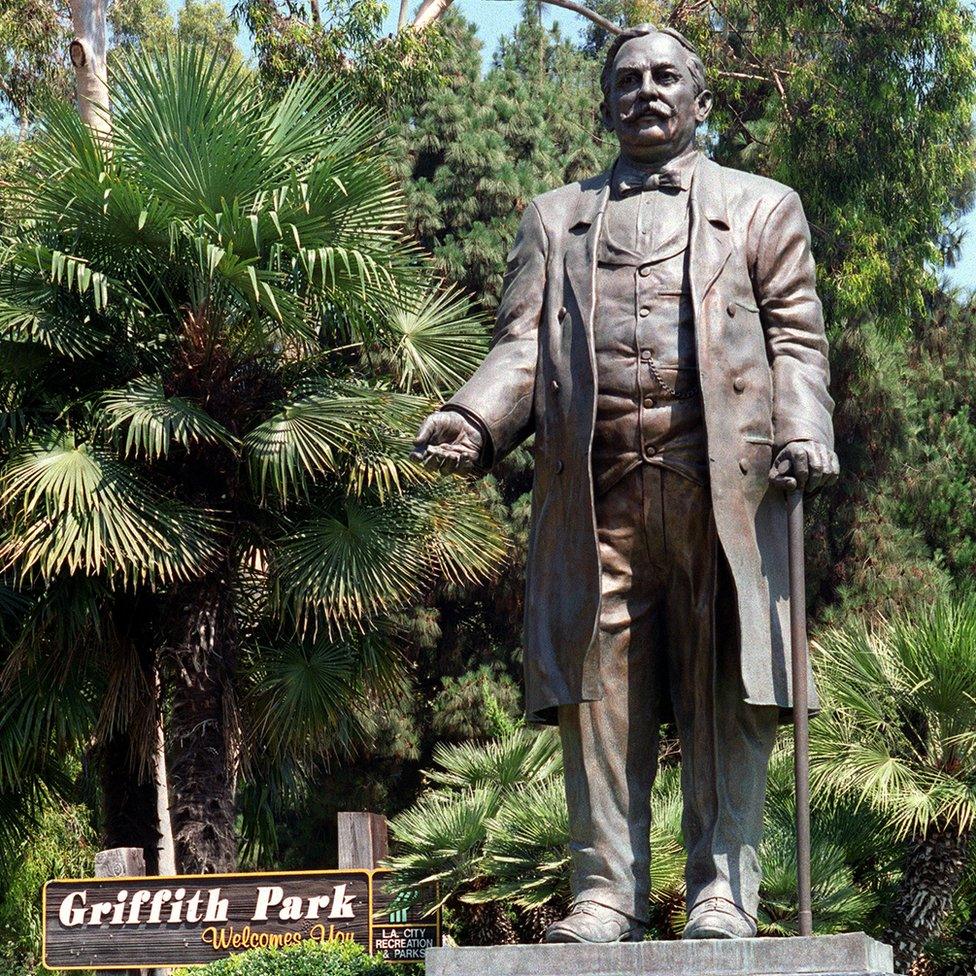 A statue of Griffith J Griffith