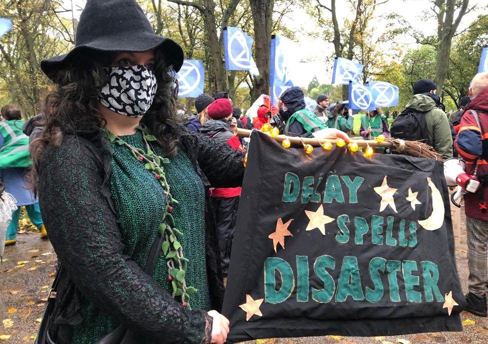 Witch protester