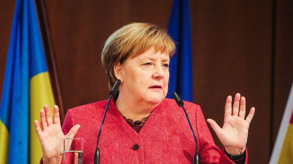 Angela Merkel speaking at a business conference on 29 November 2018