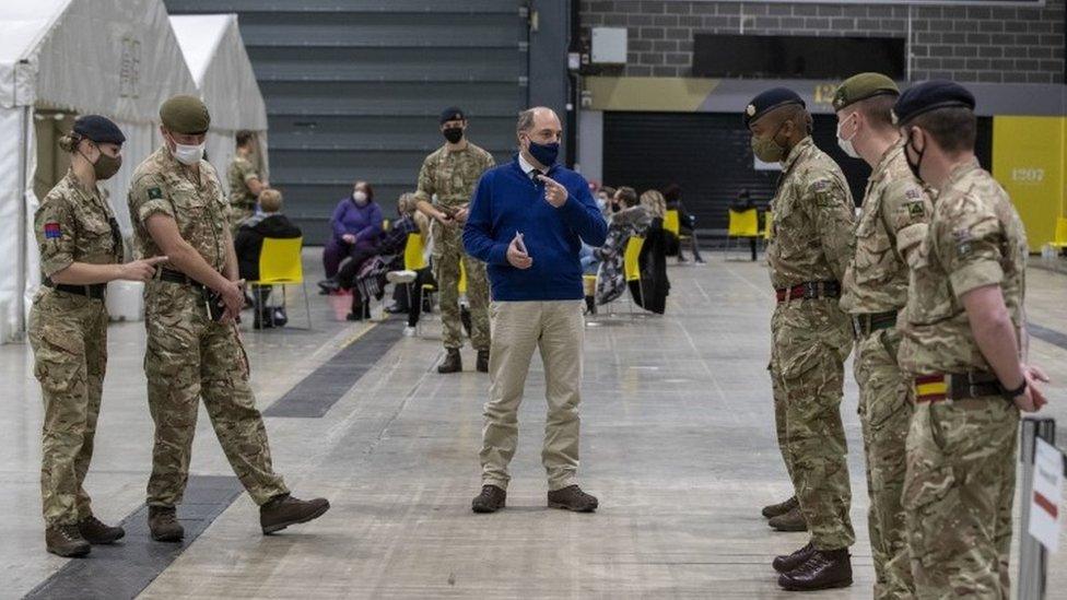 Defence Secretary Ben Wallace visits a Covid testing centre