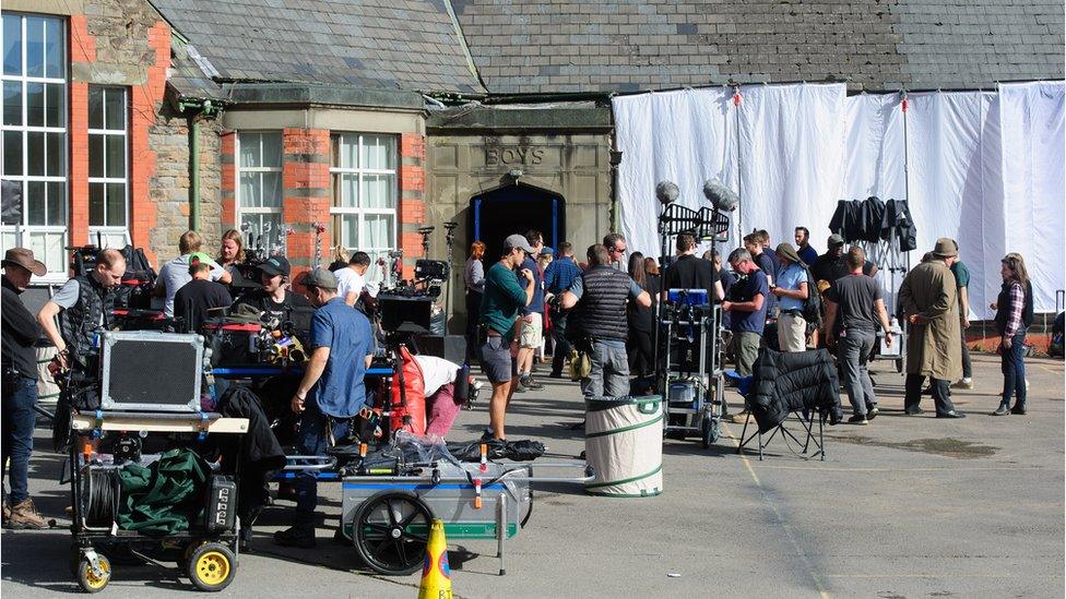 The filming in Aberfan