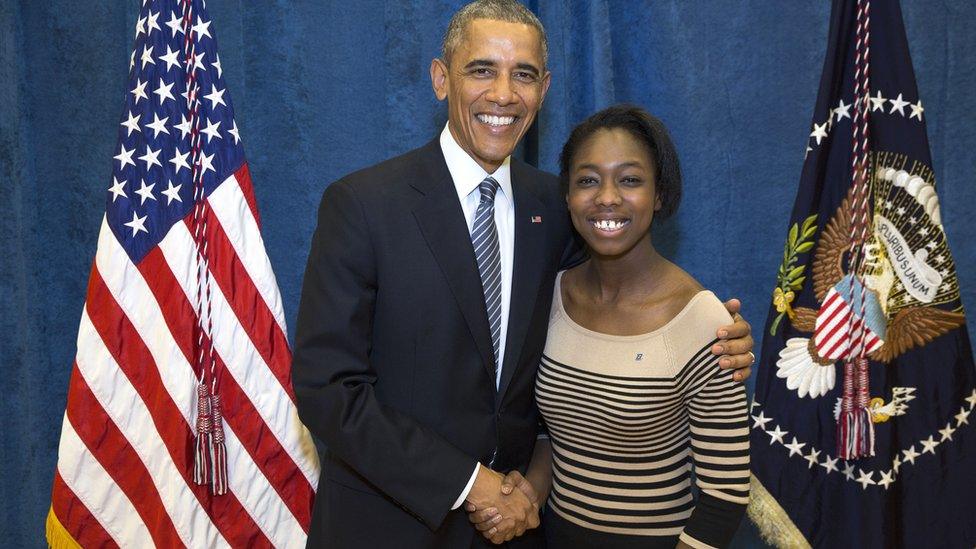 Camille Eddy and Barack Obama