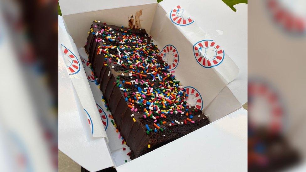 A cake with sprinkles